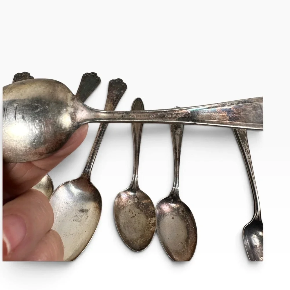 Vintage Silverplate Spoon Lot 10 Mixed Patterns Rogers American Silver Craft